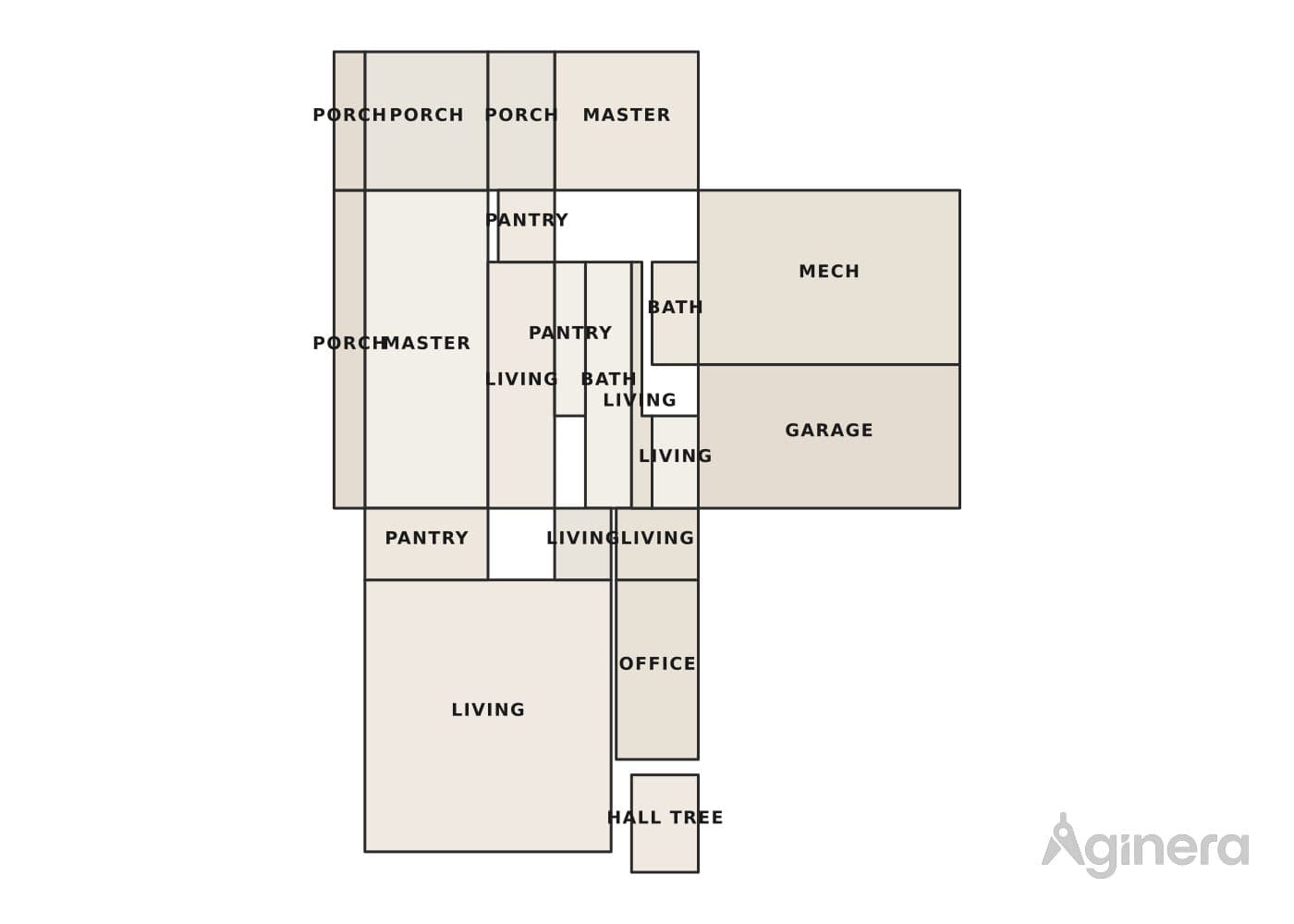 Apartment with home library — coloured floor-plan plate generated from the drawing